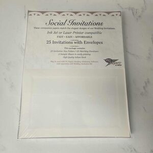 Vintage Invitations 25 ct Envelopes Blanks Printable Wedding Stationary White